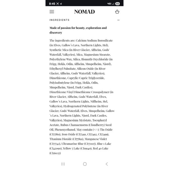 Nomad Iceland Fire & Ice Eyeshadow Palette - Picture 15 of 16